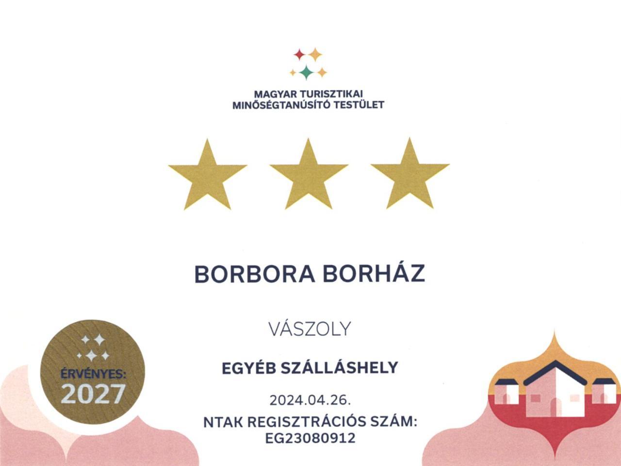 Borbora Borhaz Villa Vászoly Extérieur photo